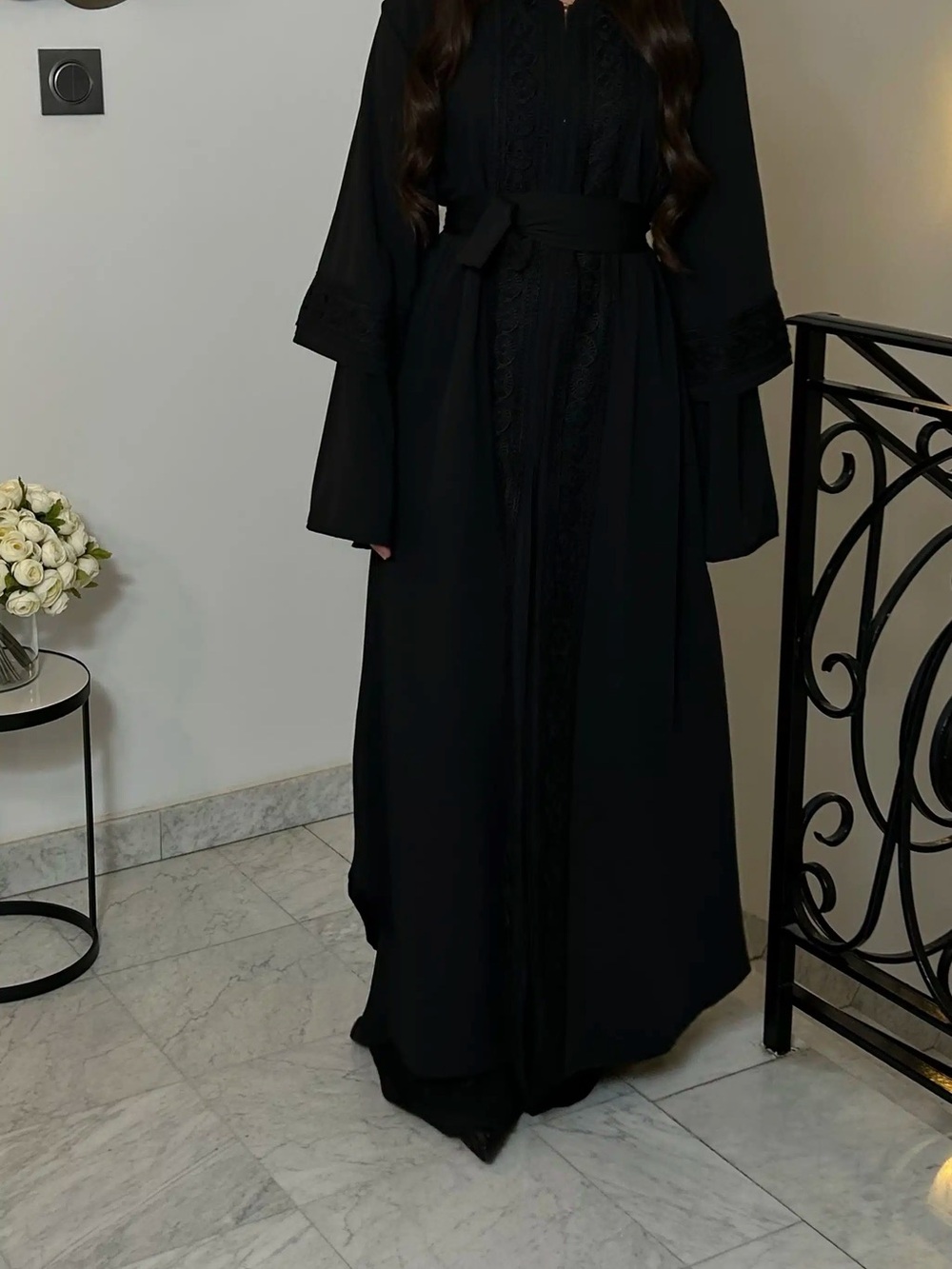 2 Piece Black Embroidered Caftan